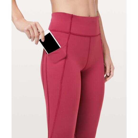 Lululemon Time To Sweat Crop *23" Luxtreme In Star Ruby - Picture 2 of 8